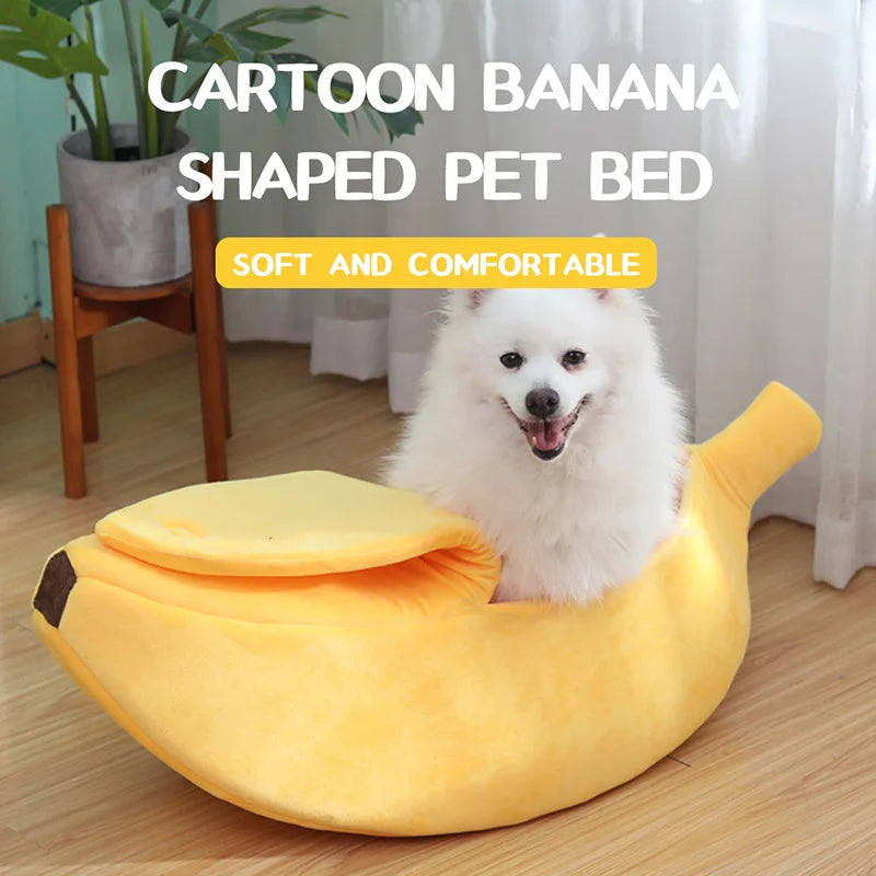 Banana-Shaped Cat Bed - Funny & Cozy Pet House
