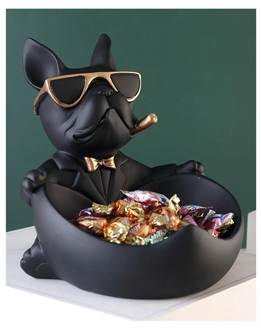 Dog Figurine Storage Box - Resin Art Sculpture