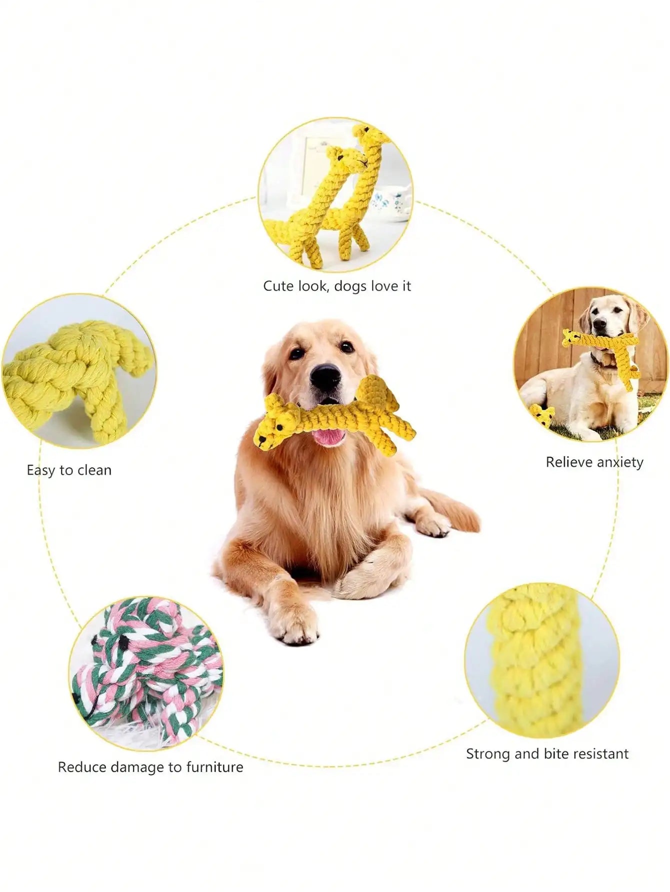 Hand-Woven Cotton Rope Dog Toy - Teeth Resistant Chew Toy