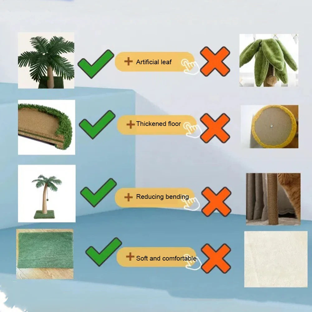 Coconut Tree Cat Scratching Post - Natural Sisal