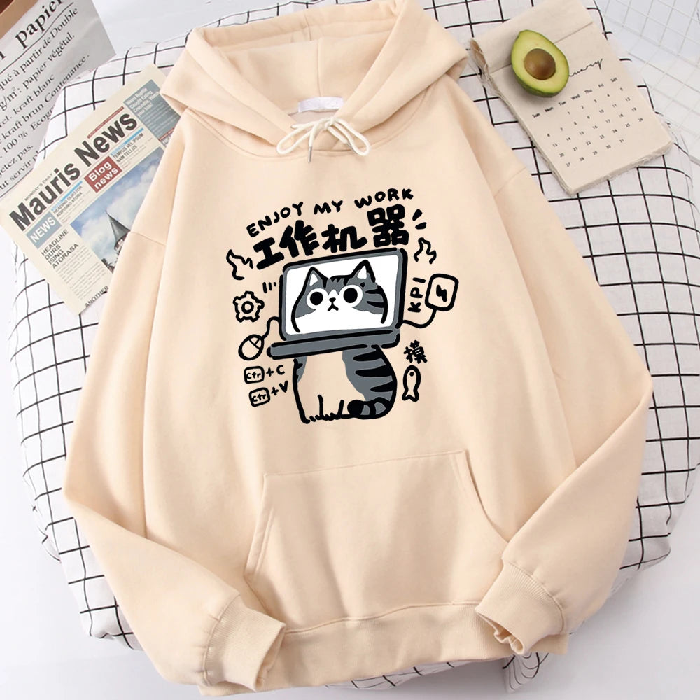 Cartoon Cat Abstract Art Sweatshirt