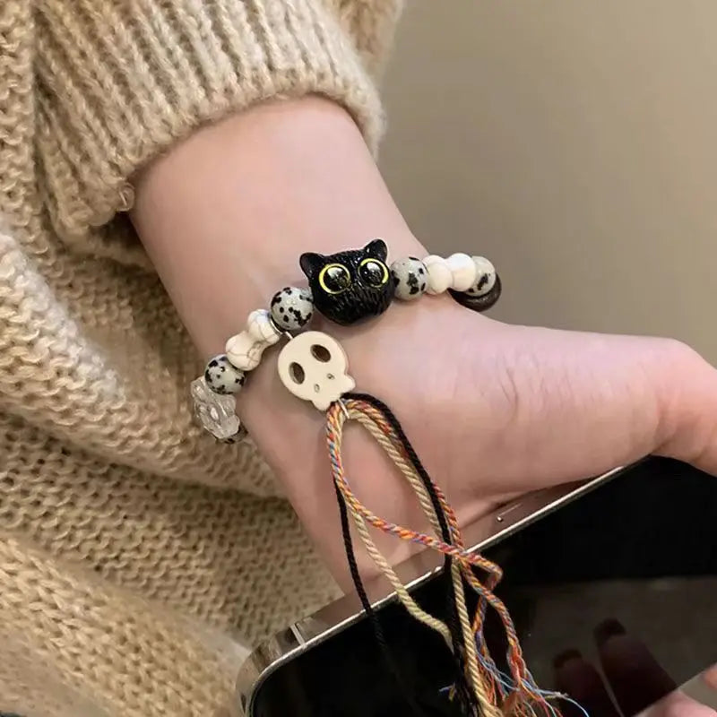 Cartoon Cat Charm Bracelet - Y2K Style