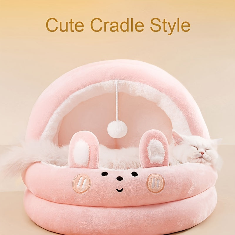 Cozy Cat Cave Bed - Semi-Enclosed Pet Nest
