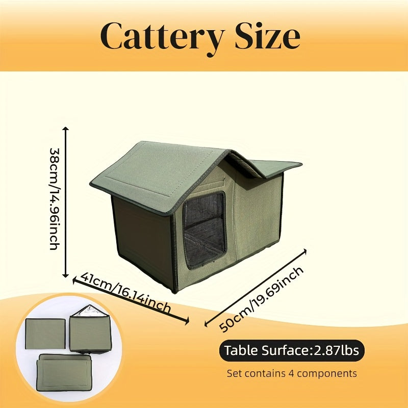 Waterproof Outdoor Cat Bed - Weather-Resistant Pet Shelter