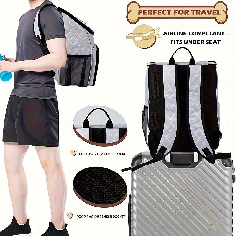 Dog Travel Backpack - Airline Approved with Bowls & Food Baskets