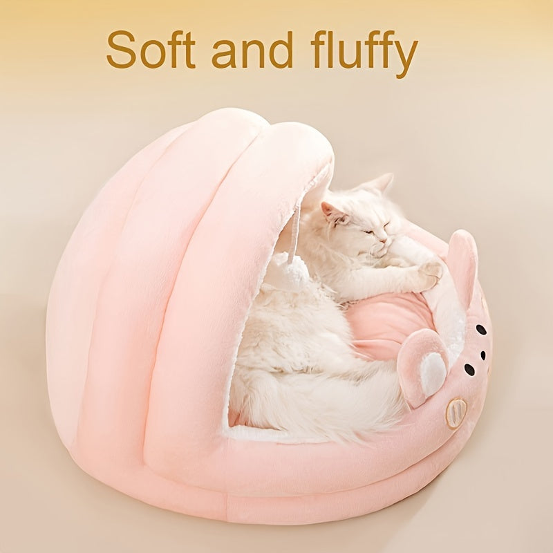 Cozy Cat Cave Bed - Semi-Enclosed Pet Nest