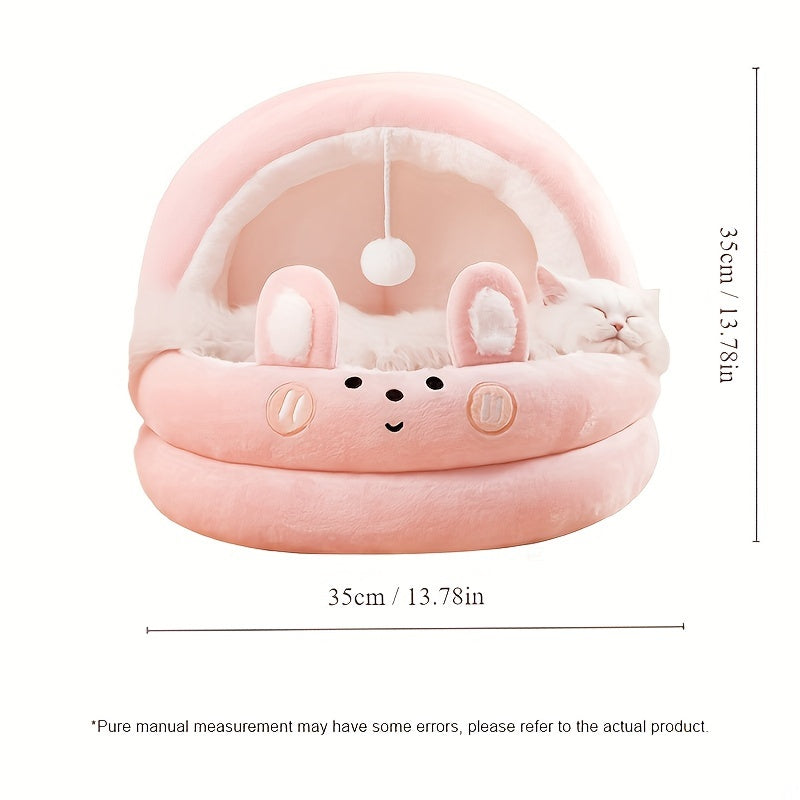 Cozy Cat Cave Bed - Semi-Enclosed Pet Nest